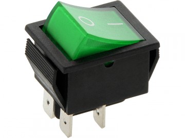 Schakelaar - groen - 12 volt - 20A - verlicht - vierkant