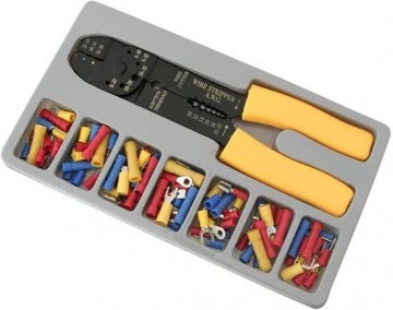 Krimptang Striptang + Set kabelschoentjes 100 Stuks