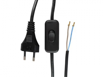 Aansluitsnoer met schakelaar - 0.75mm² - 2 meter - Zwart