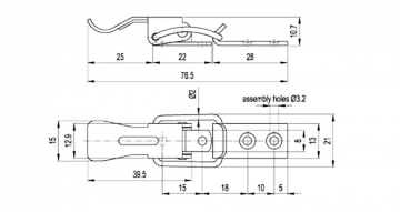 Mini spansluiting - 76.5 x 21mm - Gegalvaniseerd