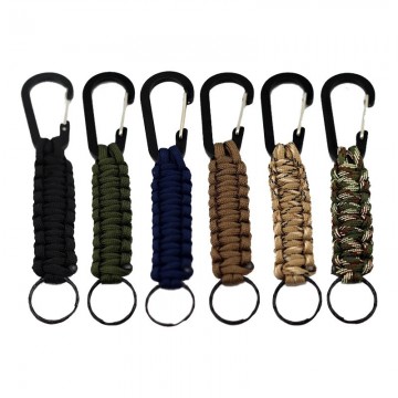 Paracord Sleutelhanger Zwart - Karabijn2