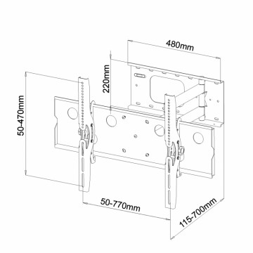 Monitor- TV-beugel 1 Scherm 32 tot 60 inch - Muurplaat AR-20A