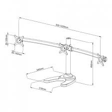 Monitorbeugel 3 schermen 13 tot 27 inch - Standaard L-22