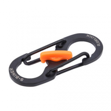 Paracord - Dubbel - mini haak / karabijn - Zwart