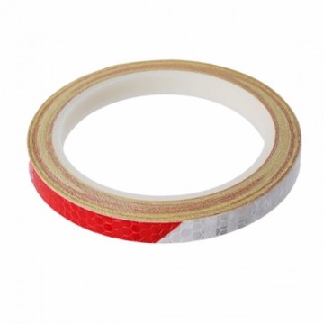 Reflecterende tape - ROOD WIT - 8 meter - 8mm