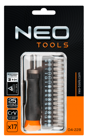 Bitschroevendraaier set   17 delig 2