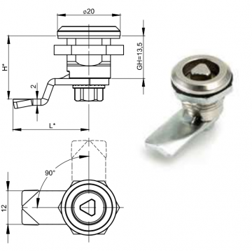 brievenbus slot - 20MM / 13,5MM - T72