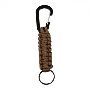 Paracord Sleutelhanger Bruin - Karabijn