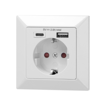 Inbouwstopcontact - USB + USB-C poort - Inbouw
