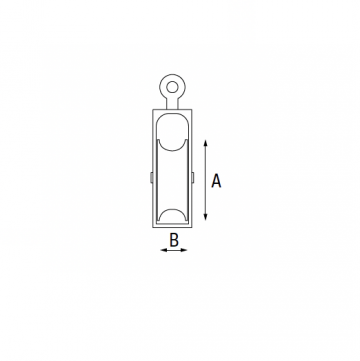 Katrol voor touw / kabel - 53mm - Gegalvaniseerd