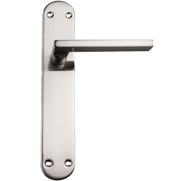 Chrome deurkruk met lange schild   complete set 1