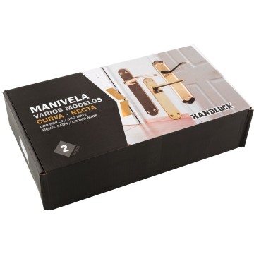 Chrome deurkruk met lange schild   complete set 2