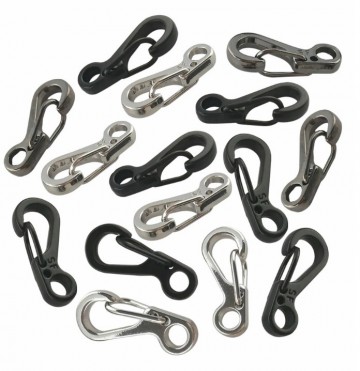 Paracord - mini haak / karabijn - Aluminium gun metal