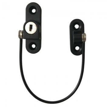 Raamslot met kinderbeveiliging - 20cm - Zwart