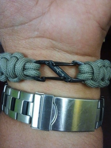 Paracord - Dubbel - mini haak / karabijn - Zwart3