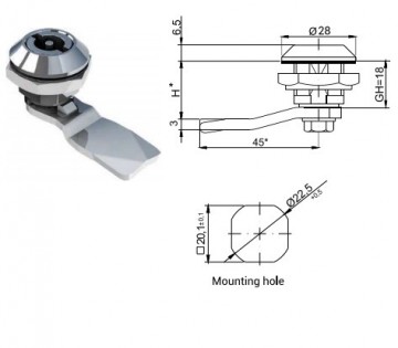 Dubbelbaard slot m22 3