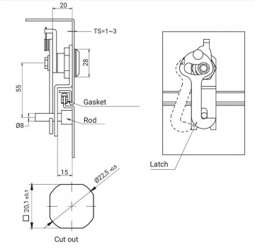 Dubbelbaardslot met vergrendeling 1