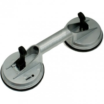 Dubbele zuignap aluminium - 2x 115mm - 70KG - met handgreep