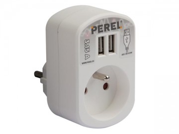 Enkelvoudige Contactdoos met 2 USB-Poorten, 3.15 A - Wit