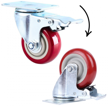 Engplset of galvanized steel swivel castors with brake 200kg 207631