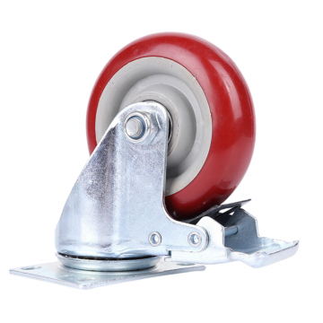 Engplset of galvanized steel swivel castors with brake 200kg 207633