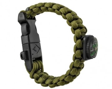 Engplsurvival bracelet with accessories green 1287131