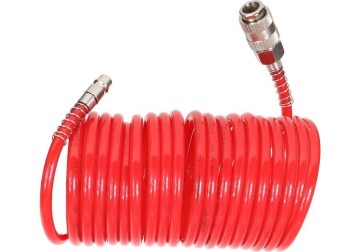 Spiraal luchtslang - 10 bar - 5mm - 15 meter - EURO aansluiting