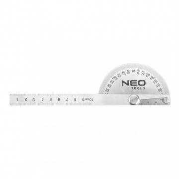 Gradenboog met liniaal - 100mm - 180 graden - RVS