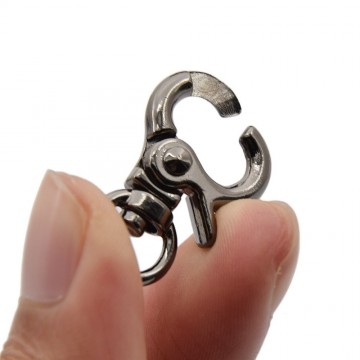 Gesp sluiting - gun metal - ooghaak met veersluiting - 30 mm