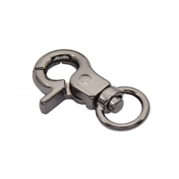 Gesp sluiting - gun metal - ooghaak met veersluiting - 30 mm