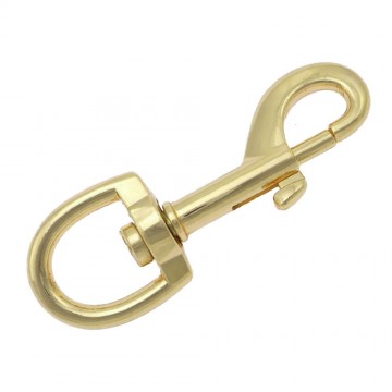 Musketon haak - 76mm - draaibaar - Goud