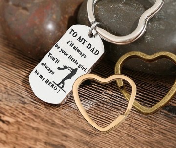 Sleutelring - Hartvormig - 31mm - Brons