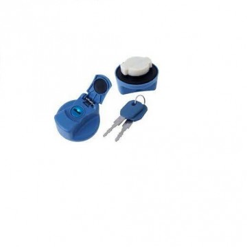Tankdop met slot - Met veerklep - 40mm - Blauw