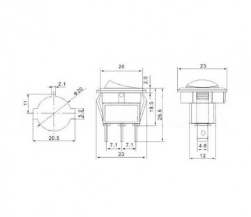 Inbouwmaten schakelaar