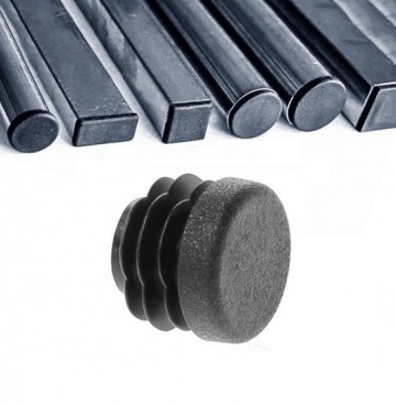 Inslagdop - rond - 30 mm (2,5 - 4,5) - zwart - kunststof