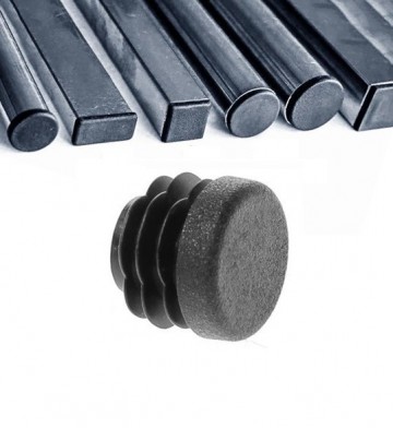 Inslagdop - rond - 16 mm - wit - kunststof