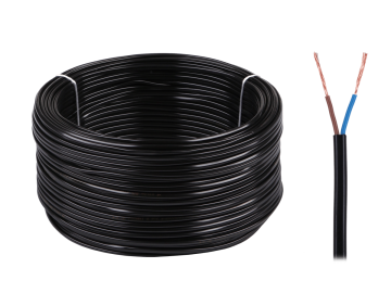 Stroomkabel - 2-aderig - 100 meter op rol - H03VVH2-F