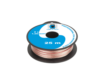 CCA luidsprekerkabel - 2 x 1.00mm - 25 meter op rol