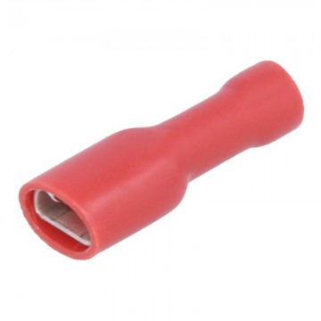 Kabelschoen - per stuk - rood - Insteekbreedte 4.8 mm Insteekdikte 0.5 mm