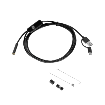 Endoscoop 2 meter - Micro USB + USB-C - Ø7mm - Android / Windows