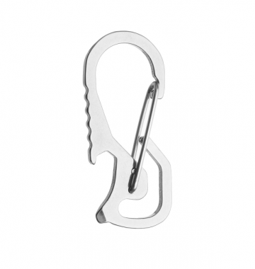Karabijnhaak / sleutelhanger met fles opener - Zilver
