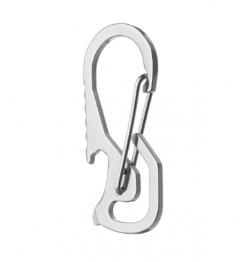 Karabijnhaak / sleutelhanger met fles opener - Zilver