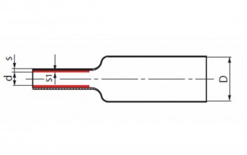 Krimpkous met lijm - 1 meter - zwart - 8mm naar 2mm