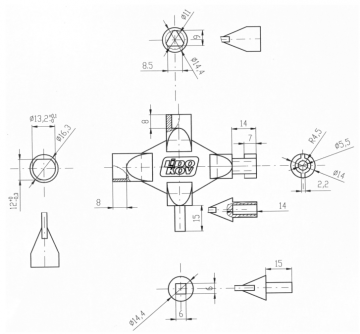 Universele multi vierkant / driehoek sleutel - LK12