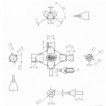 Universele multi vierkant / driehoek sleutel - LK43