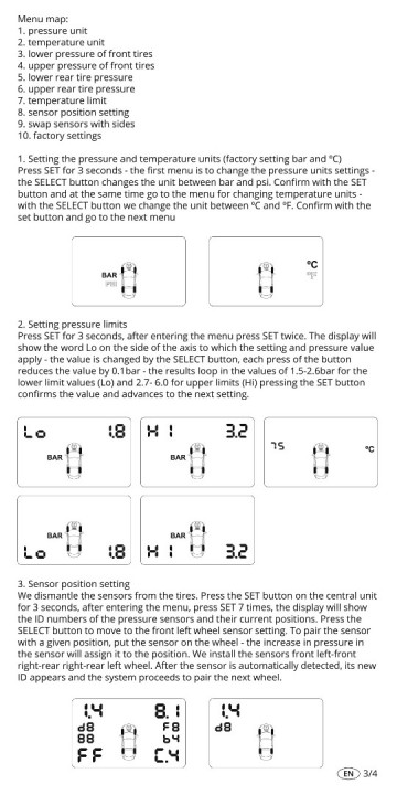 Bandenspanning en temperatuur meter - 5V USB - Monitor