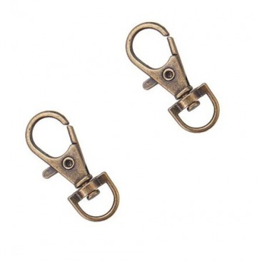 2x mini swivel karabijnhaak - ZILVER - 35mm