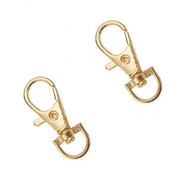 2x mini swivel karabijnhaak - GOUD - 39mm