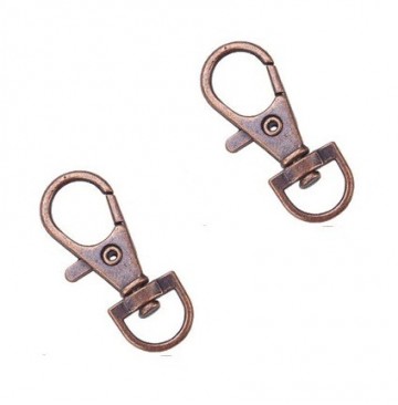 2x mini swivel karabijnhaak - KOPER - 35mm