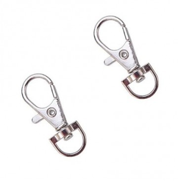 2x mini swivel karabijnhaak - ZILVER - 35mm
